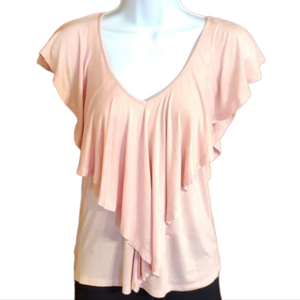 Wet Seal Pink Deep V-Neck Flowy Sleeveless Top